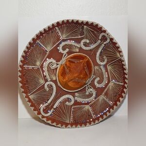 Vintage Pigalle Mexican Sombrero Hat XXXXX Rust Orange Velvet Silver Sequin 22”